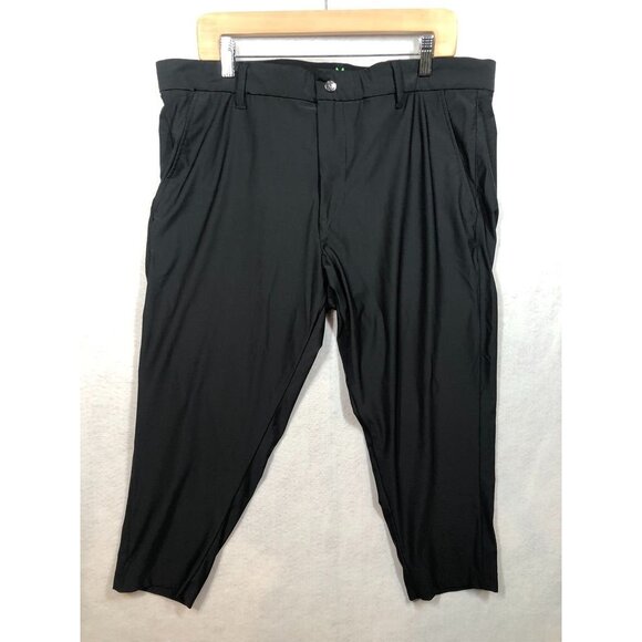 Psycho Bunny Pants Capri Cropped Black Nylon Spandex Blend Pant Men's Size 38 - Picture 1 of 10
